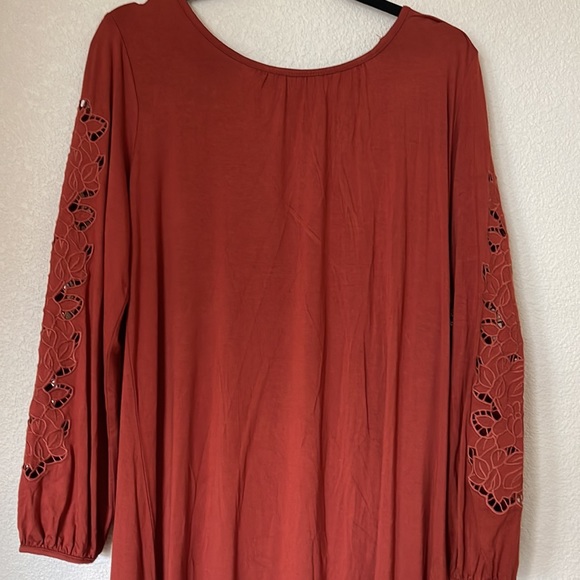 Spense NWT Rust Orange Dress Medium. Sleeve Cut-out. - Picture 4 of 5